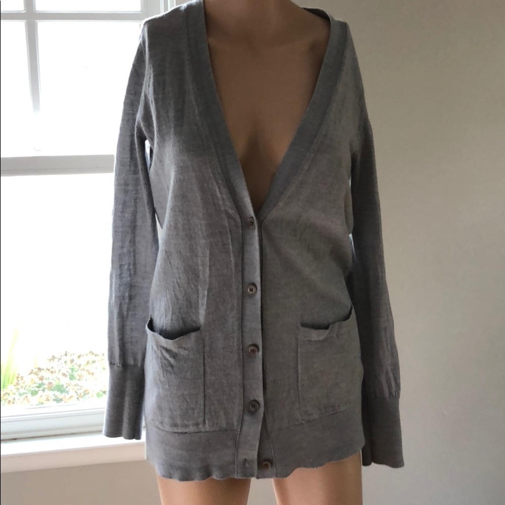 Grey Extra Fine Merino cardigan